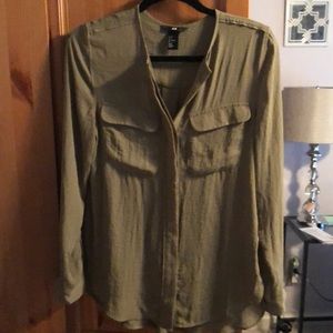 Army green blouse sz 6